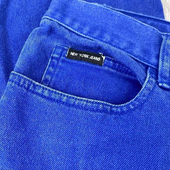 New York Jeans Women's High Waisted Straight Leg Jeans Royal Blue Size 12 - Picture 6 of 11